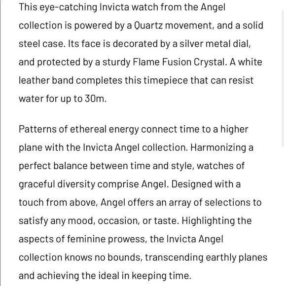 INVICTA Angel Collection Stainless Steel Leather Watch main image 7
